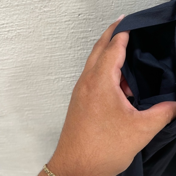 La Ligne Open Back Cotton Dress in Navy - Picture 5 of 7